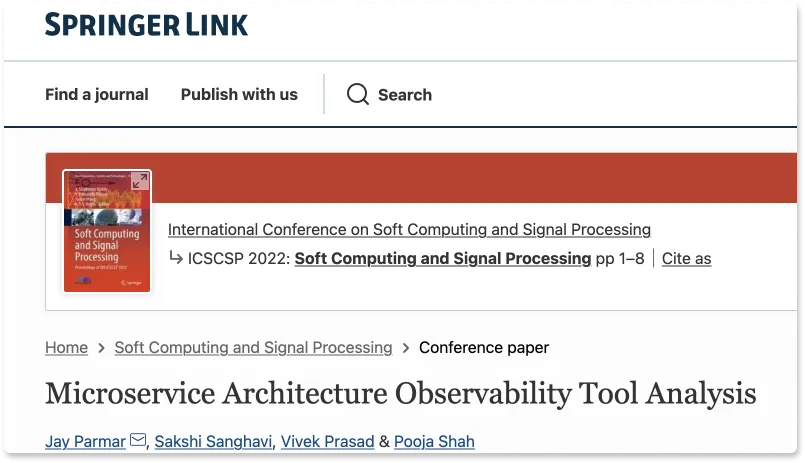 SigNoz getting featured in a conference paper