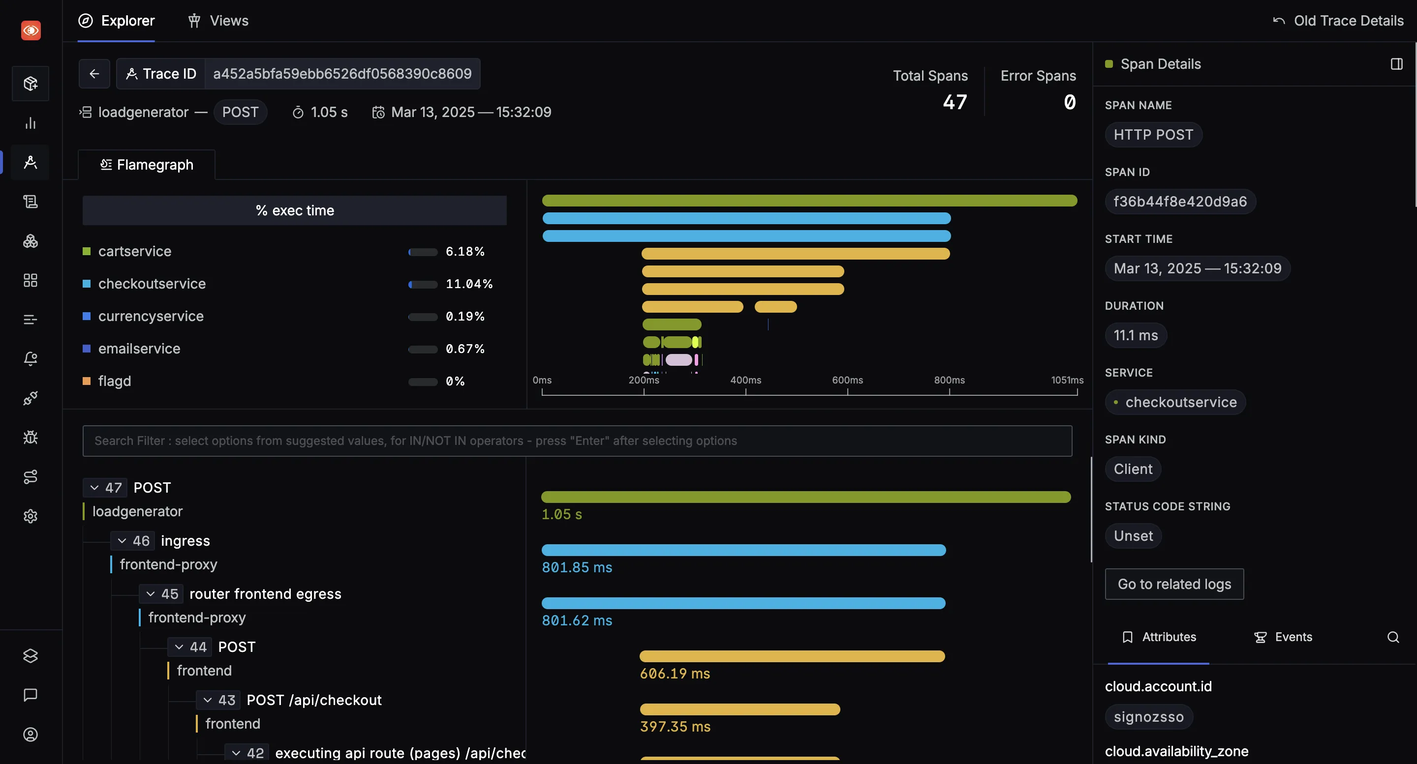 Our revamped trace details page that can load a million spans seamlessly