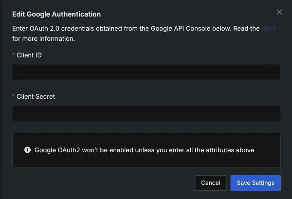 Configure google sso.