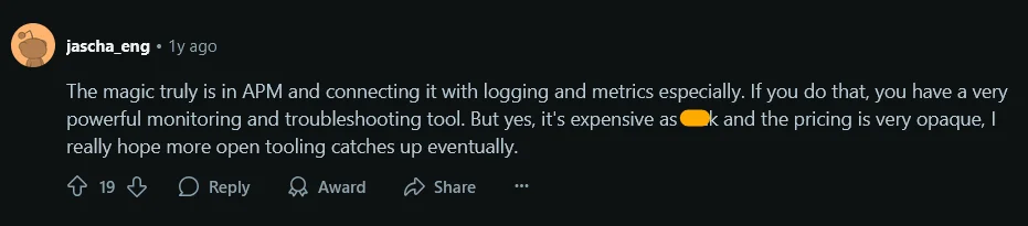 Reddit thread on Datadog