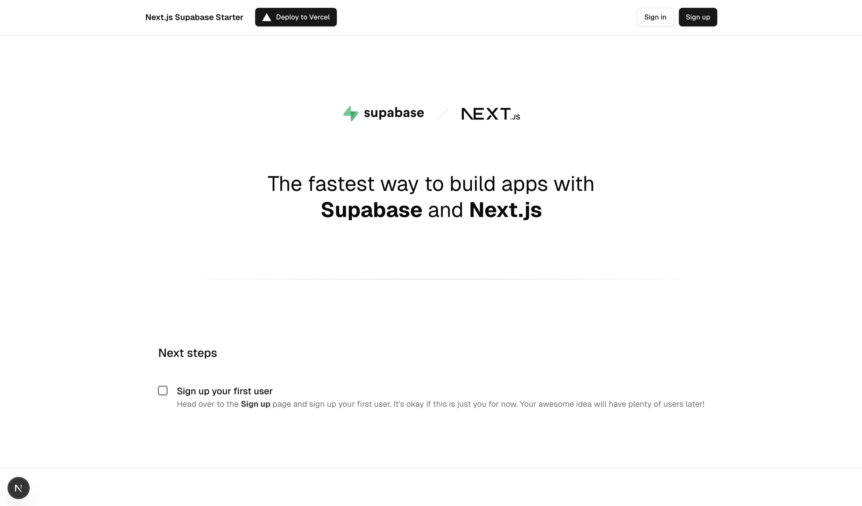 NextJS + Supabase Template Project
