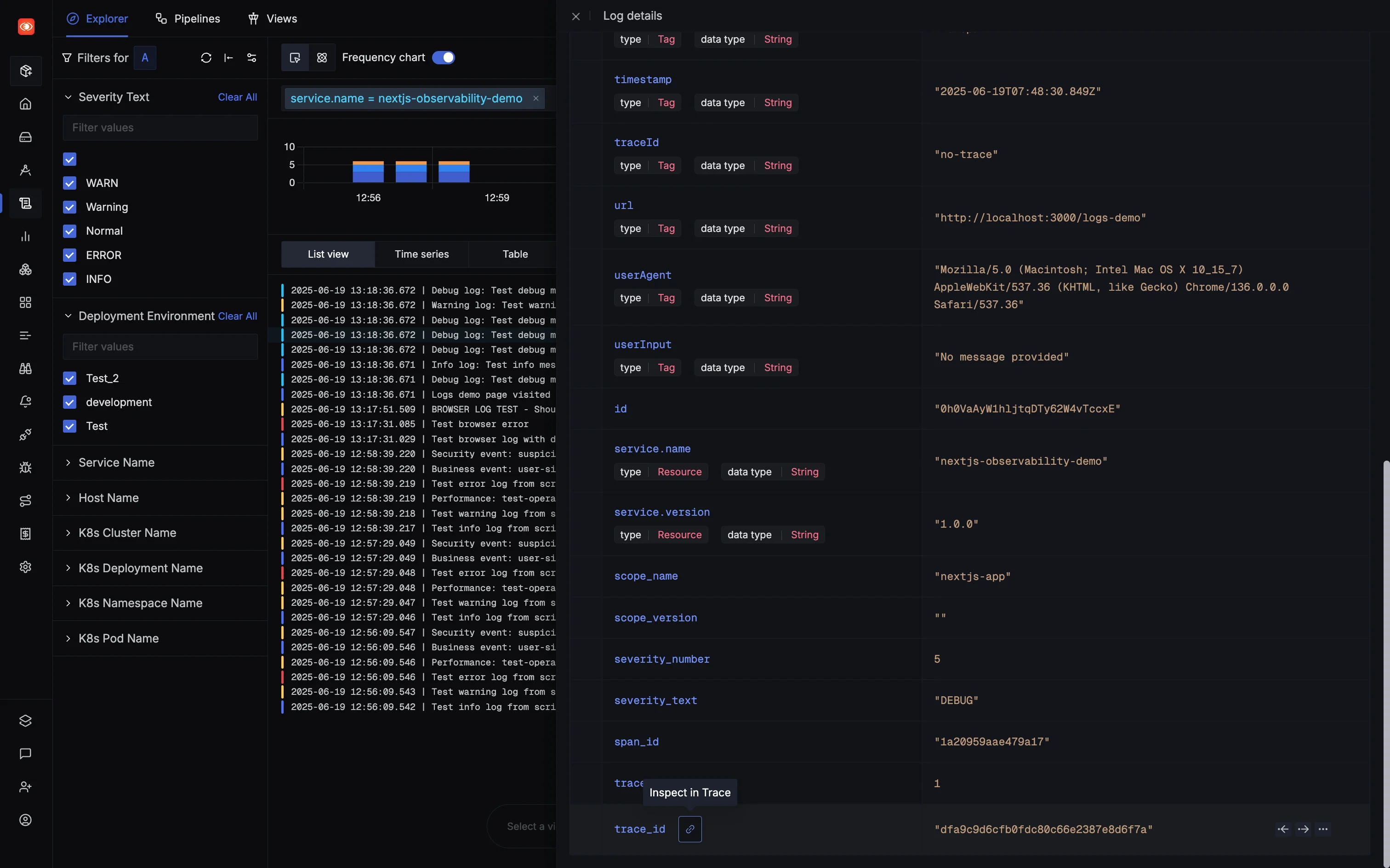 Navigate between logs and traces seamlessly in SigNoz
