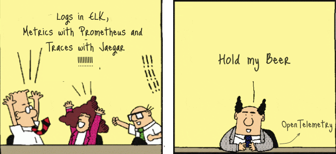 Comic explaining the power of OTel