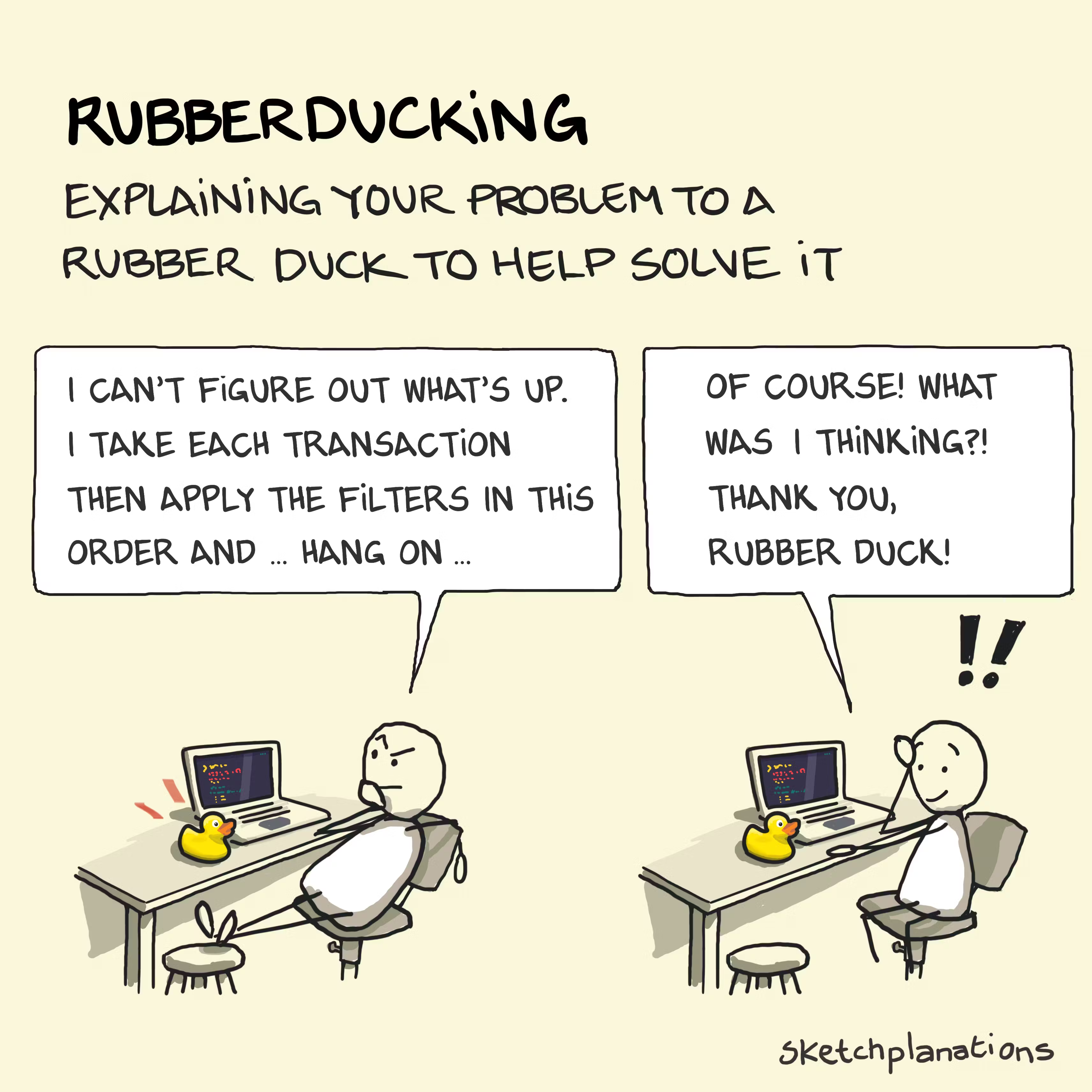 Rubber-ducking comic