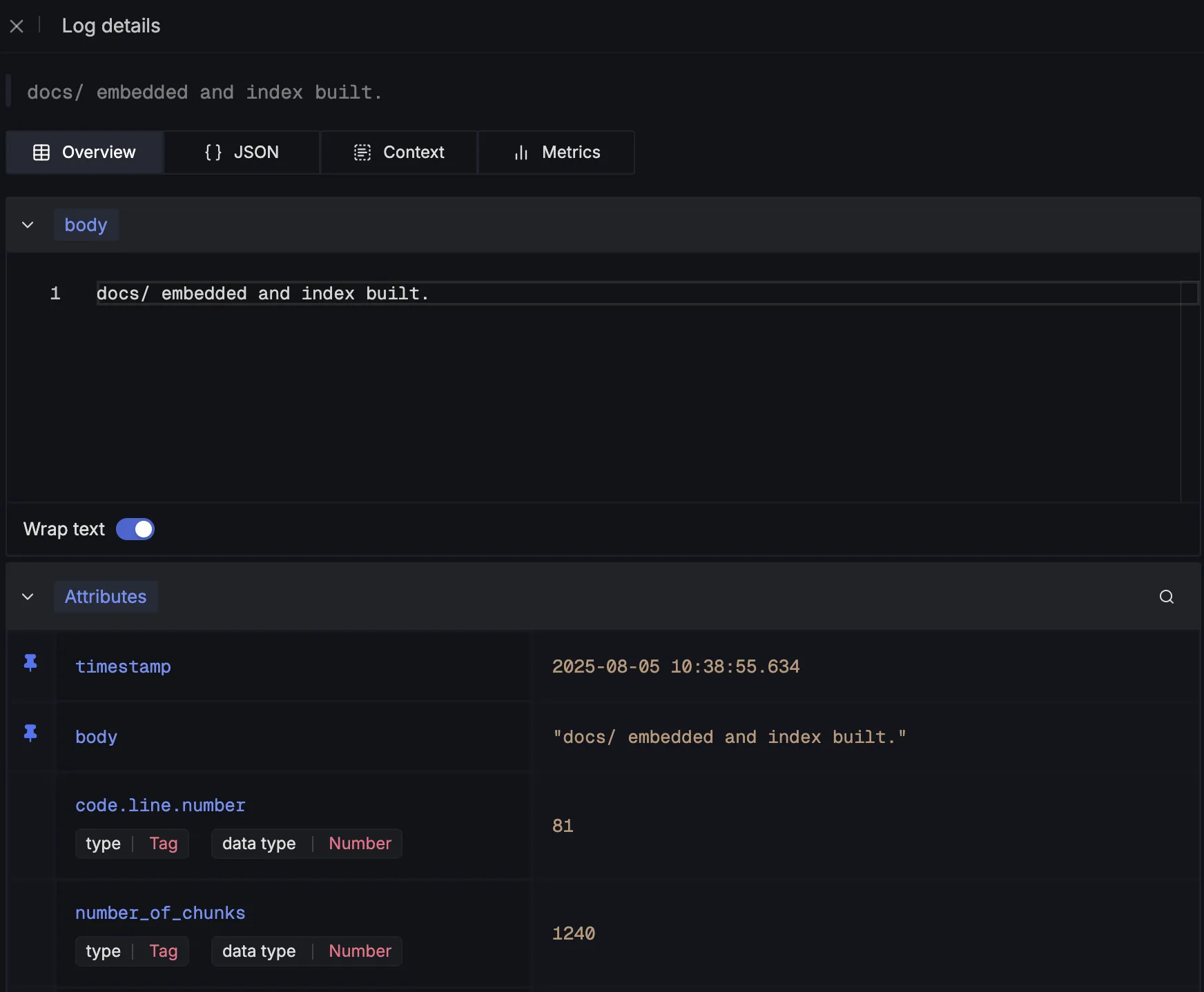 Embedding Log