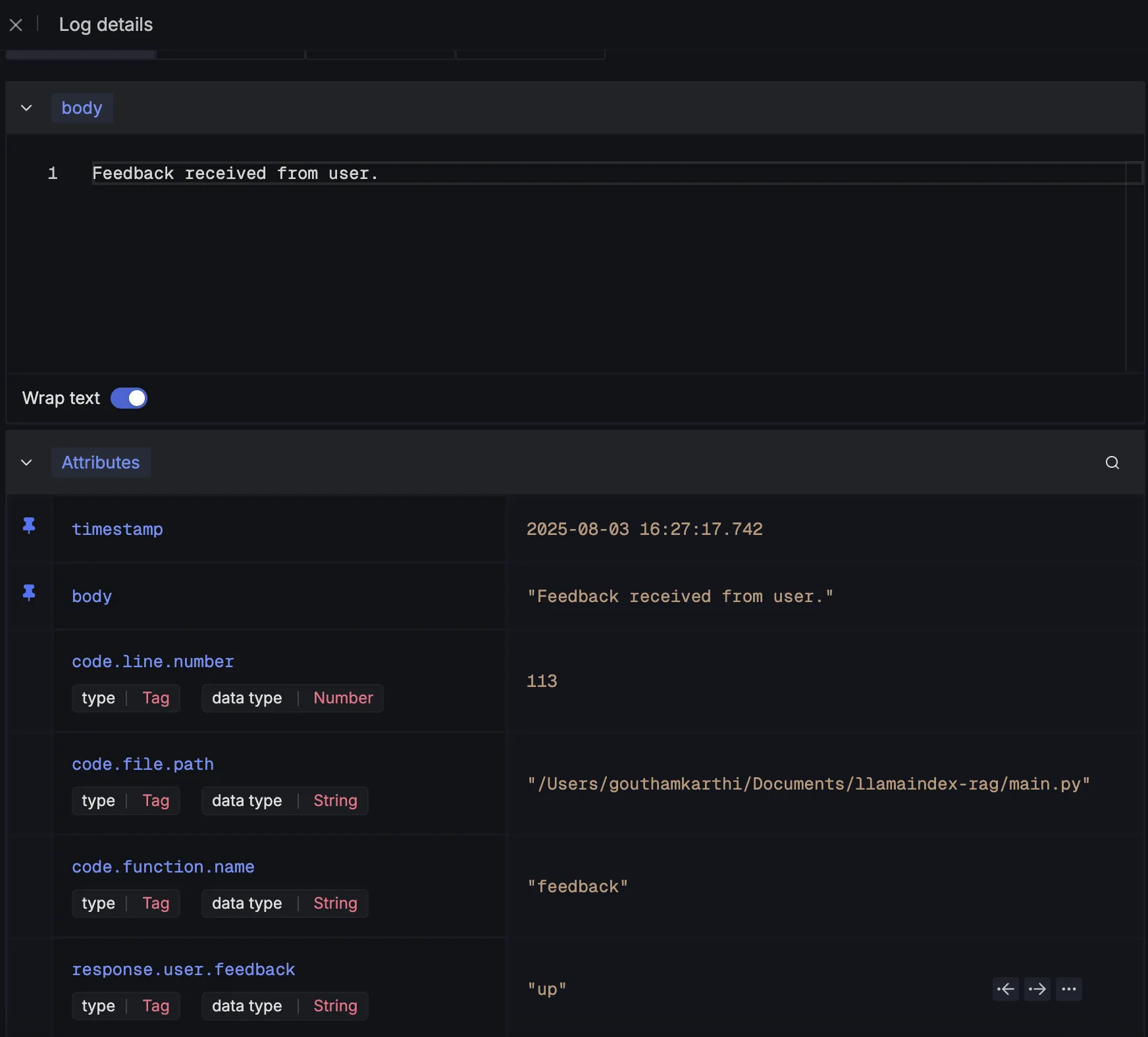 Feedback Log