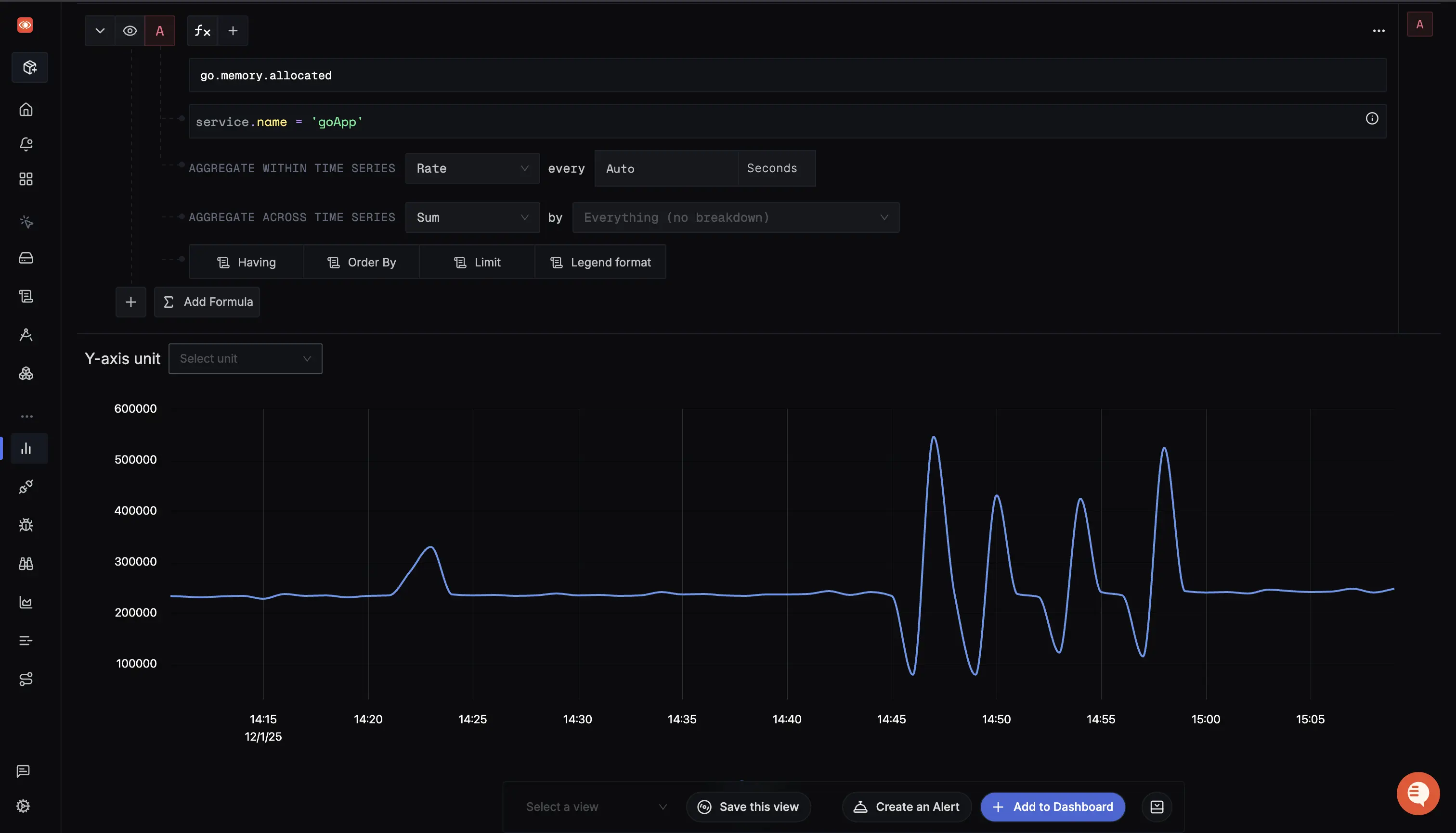 Go Memory metric on SigNoz