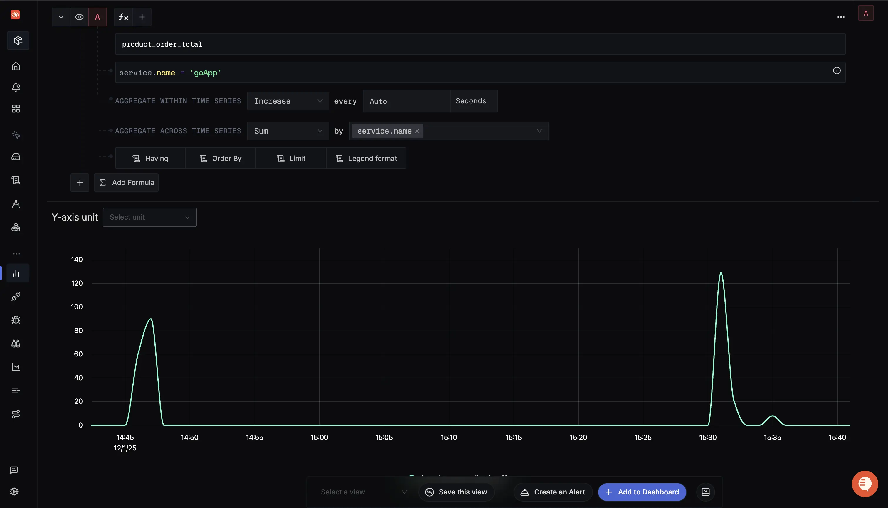 Custom metrics from Go app