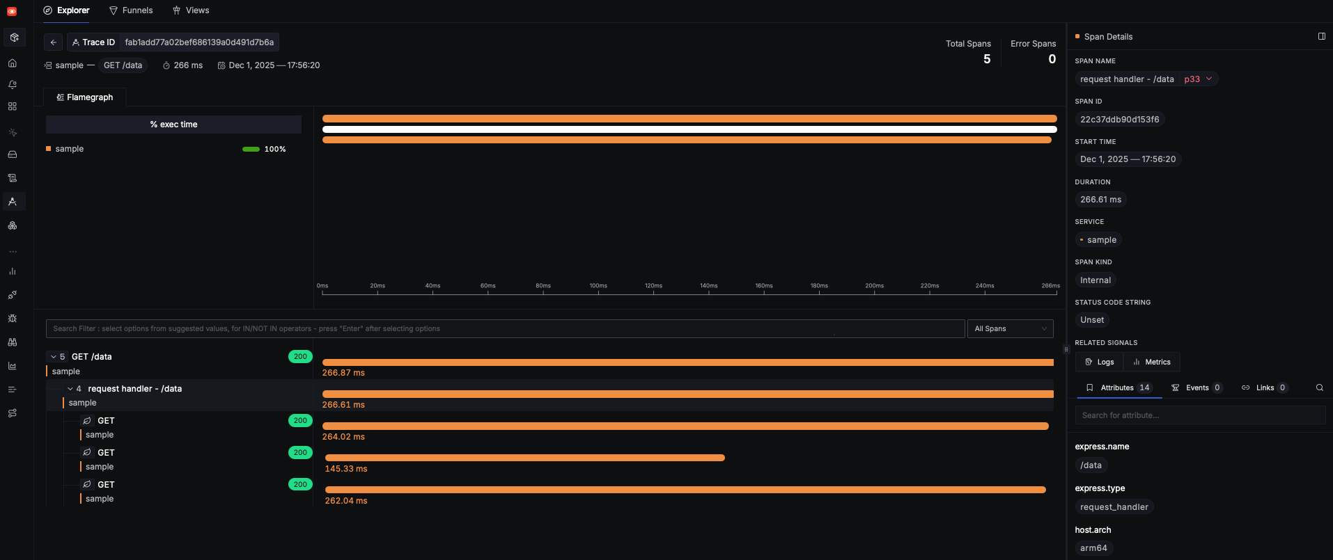 Flamegraphs for traces