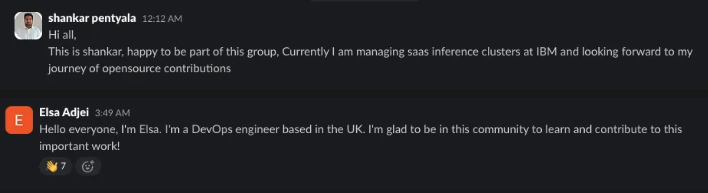 Some folks introducing themselves