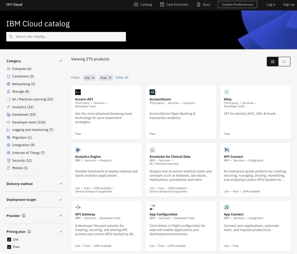 IBM Cloud Dashboard