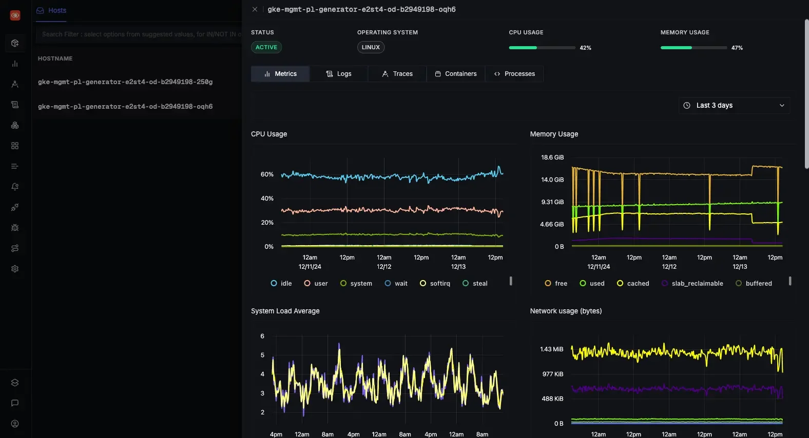Monitor your infrastructure metrics like CPU, memory, and network.