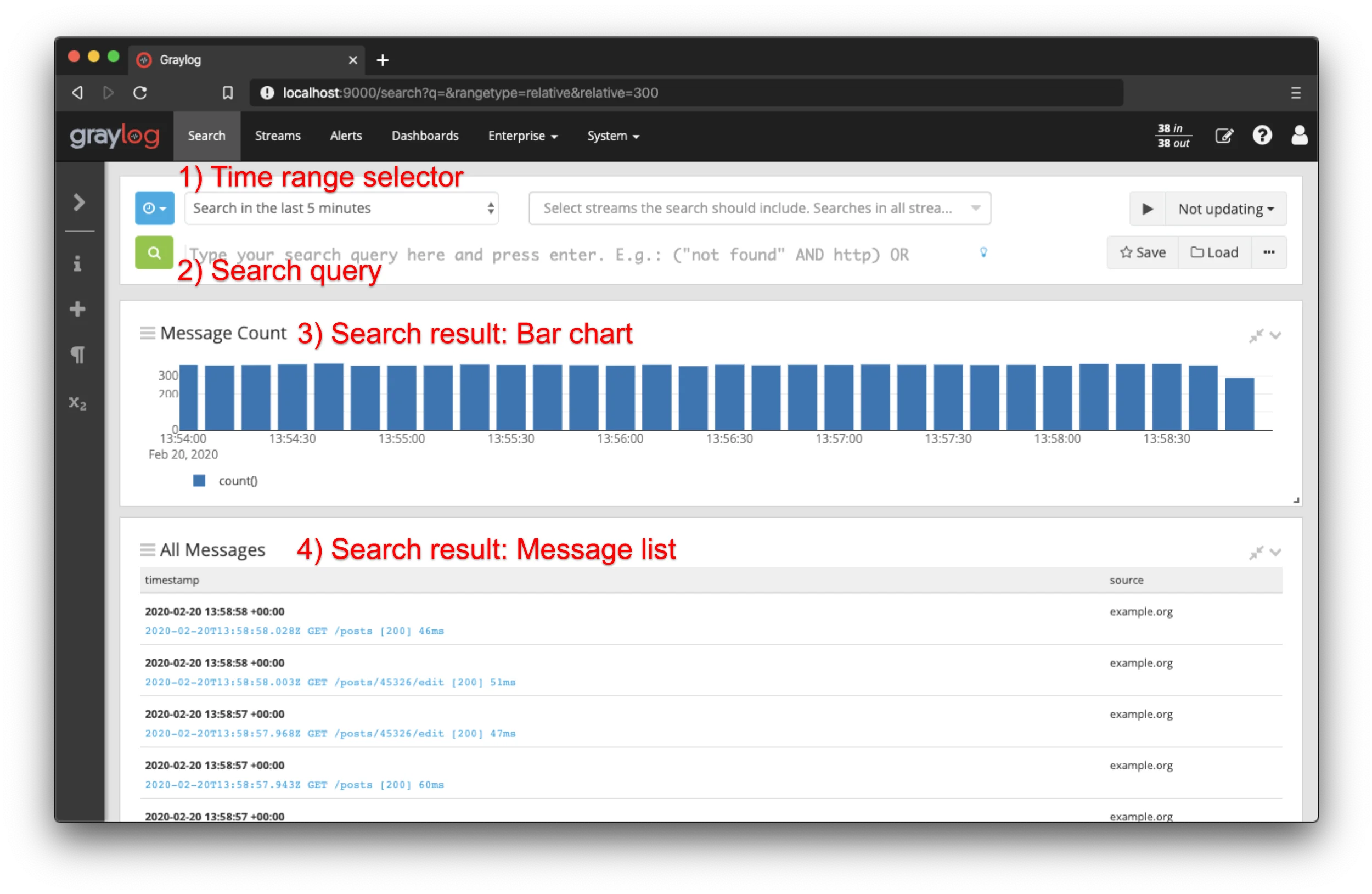 Graylog's Lucene-based search