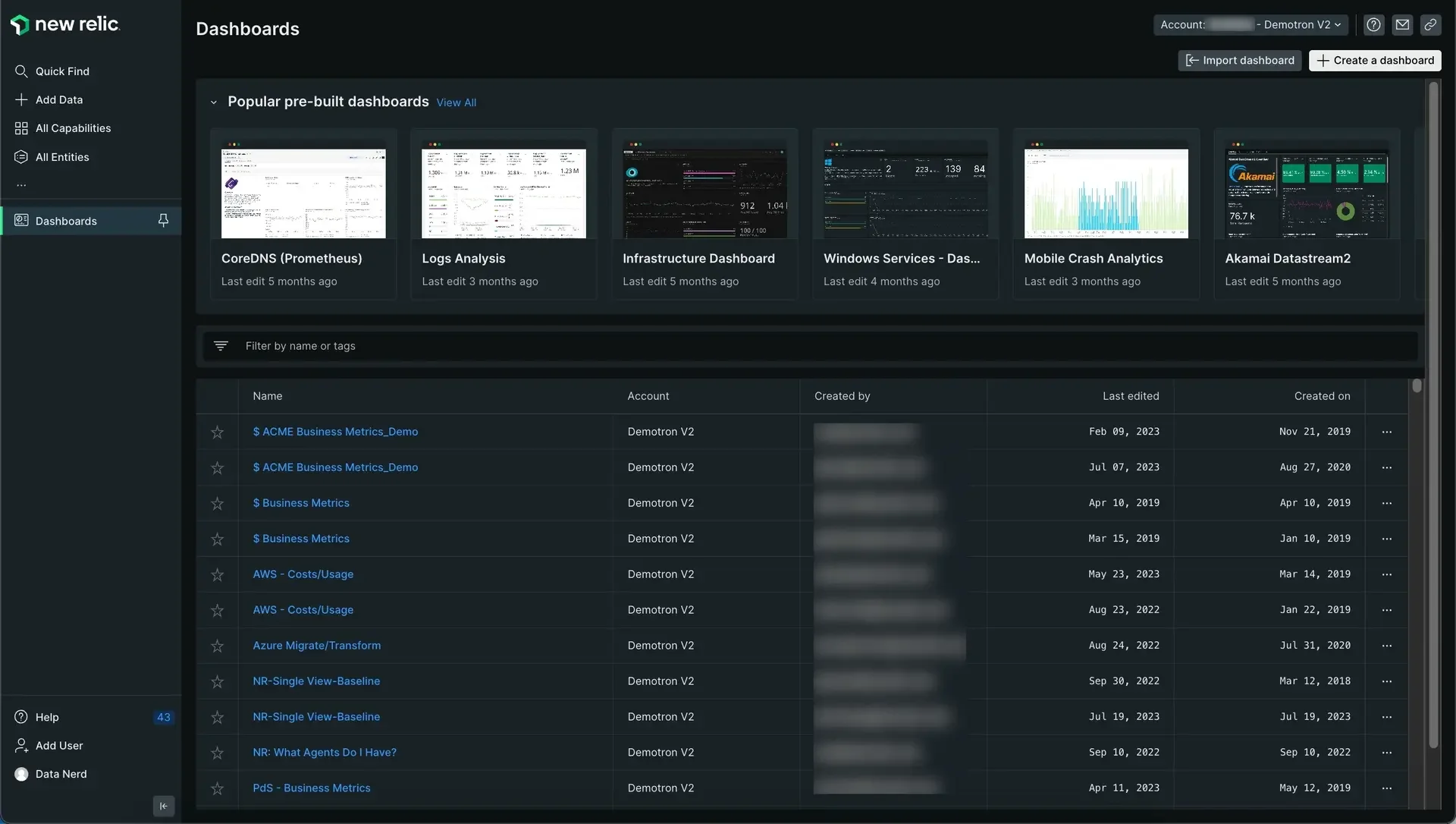 New Relic Dashboard Example (Source: New Relic Docs)
