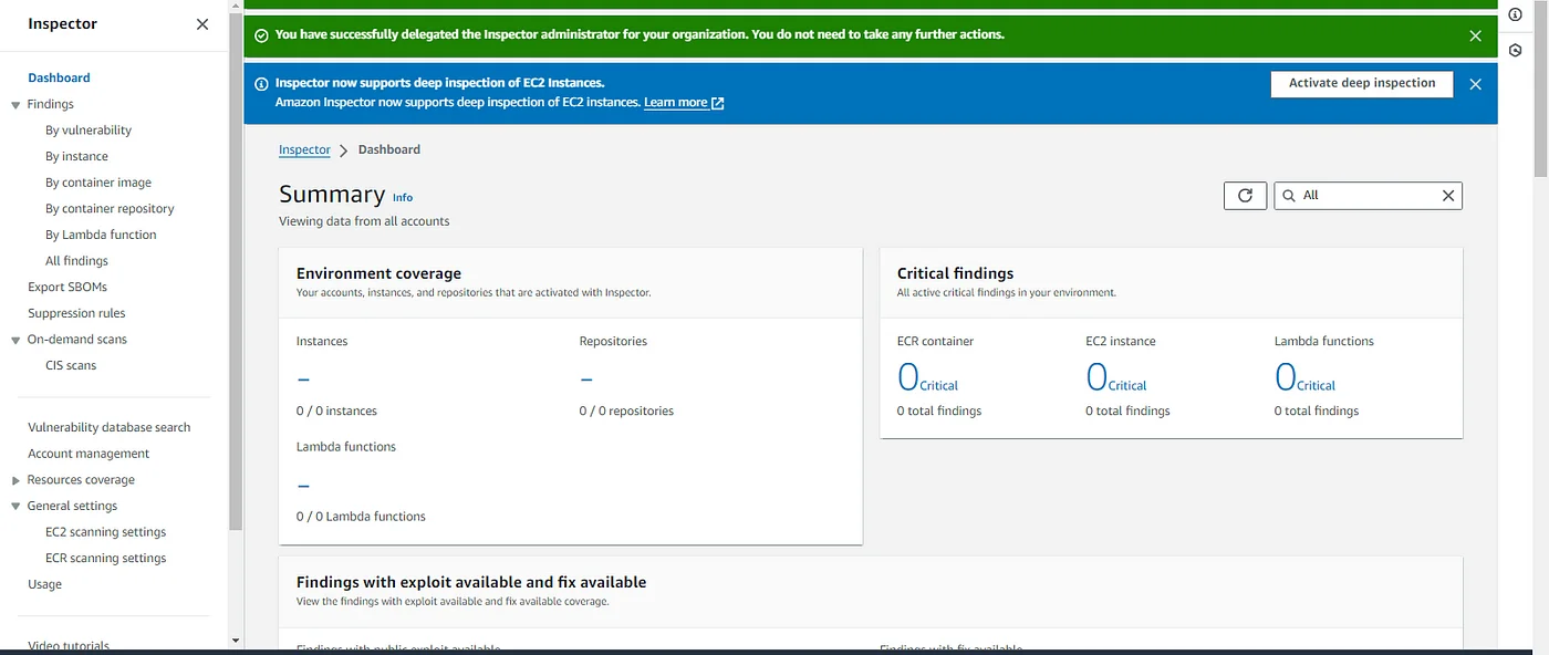 An image displaying AWS inspector