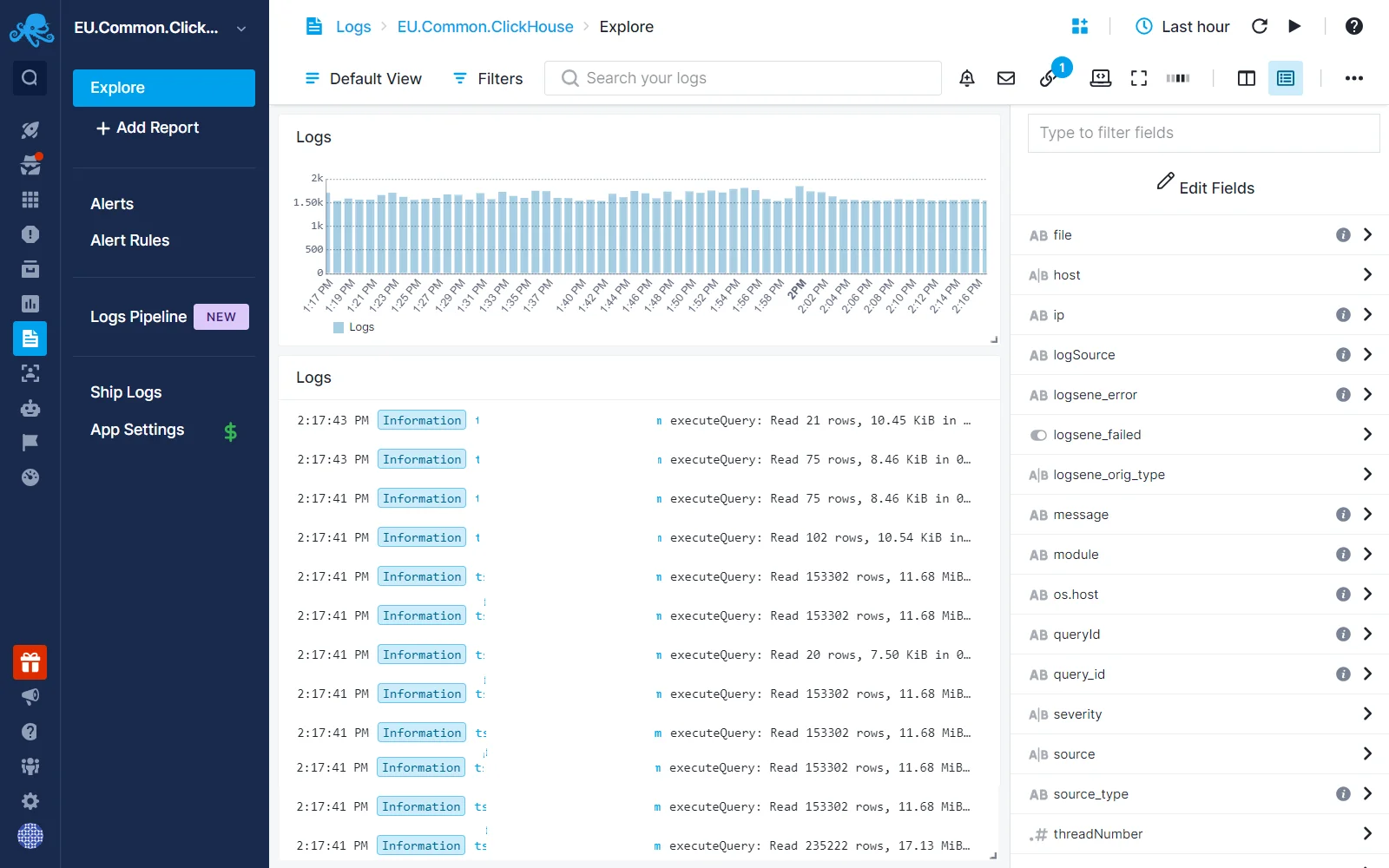 An image displaying Sematext dashboard
