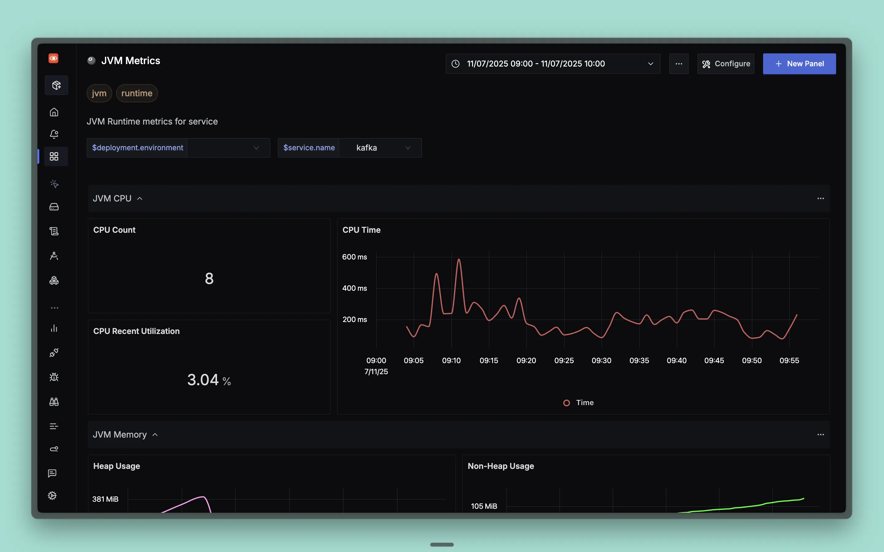 JVM Metrics Dashboard