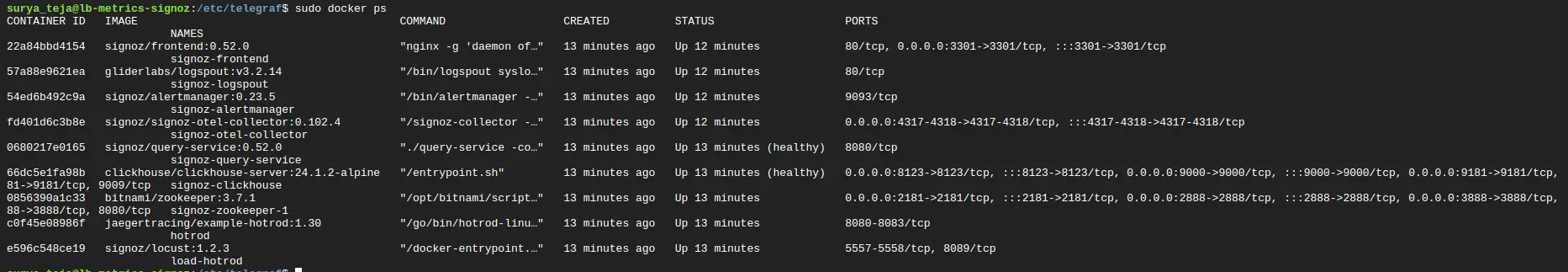 Self-hosted SigNoz in Docker