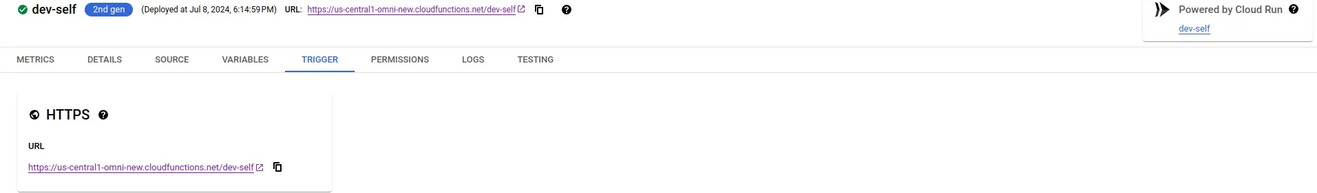 Cloud Function URL