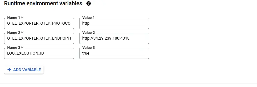 Cloud Function Runtime Environment Variables