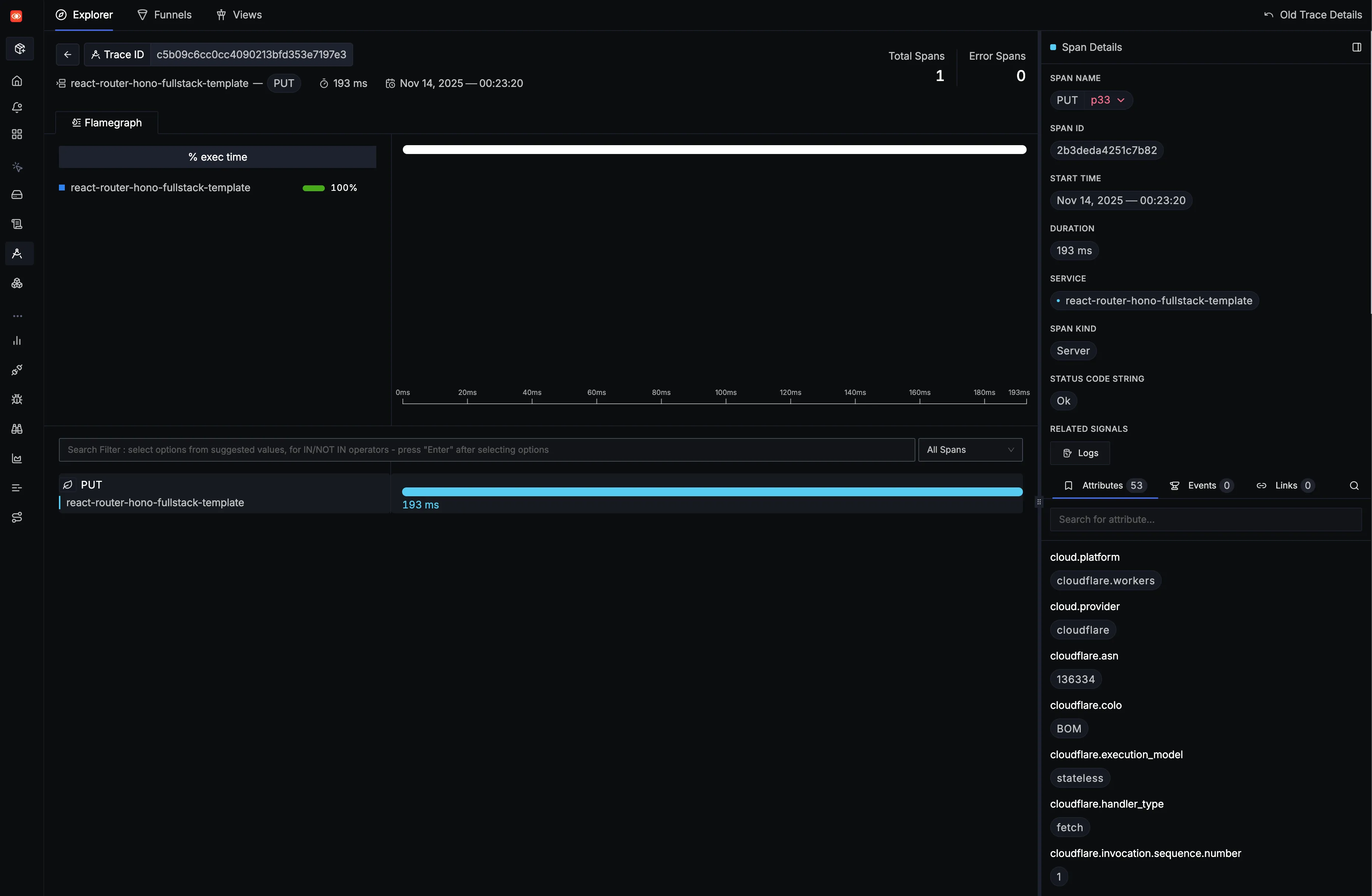 Sample Cloudflare Trace