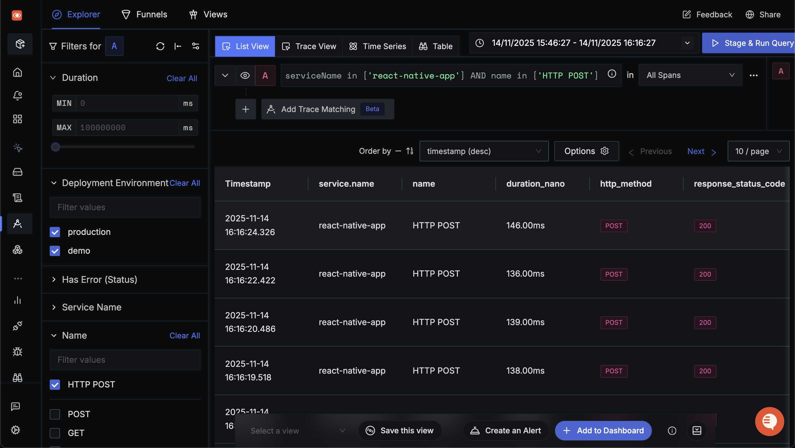 data sent to signoz verification