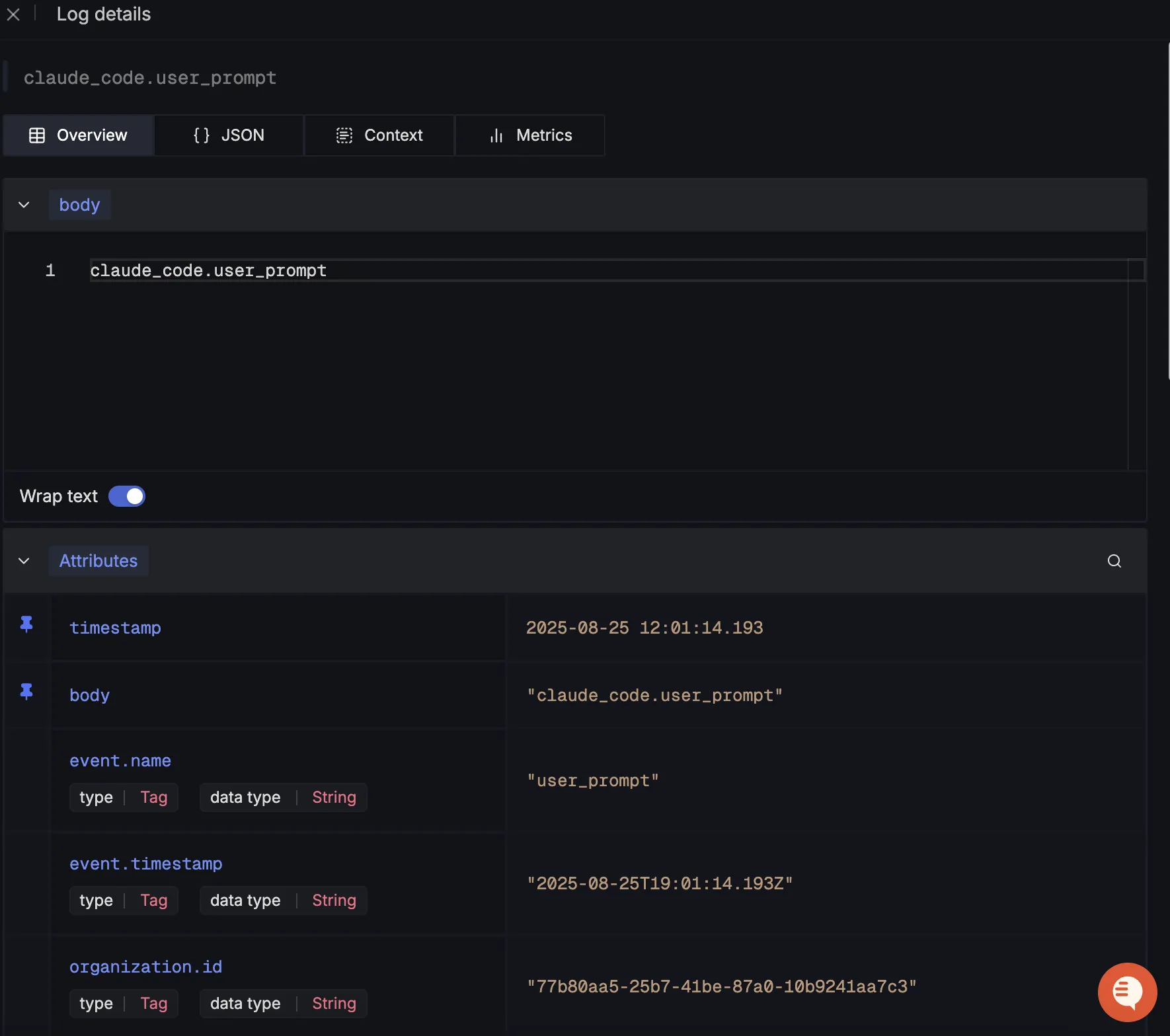 Detailed Logs View 1