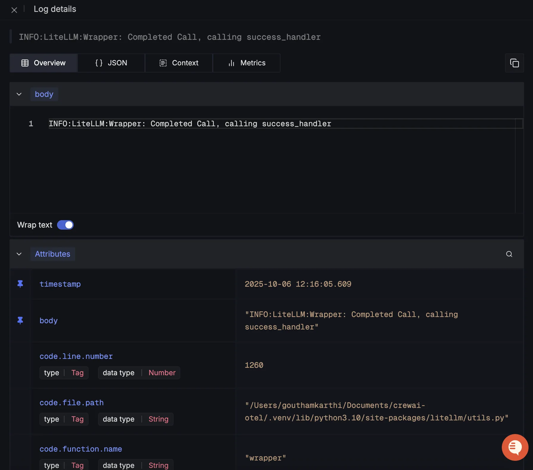 Crew AI Detailed Log View