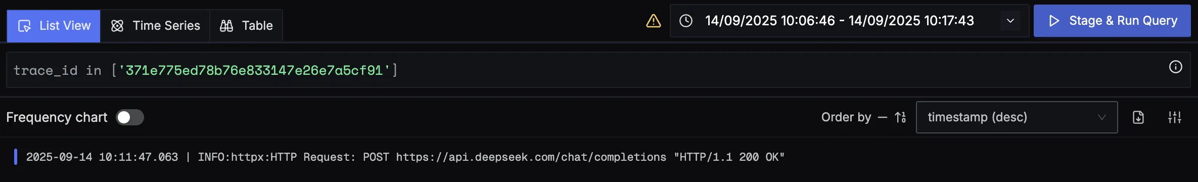 DeepSeek Logs View