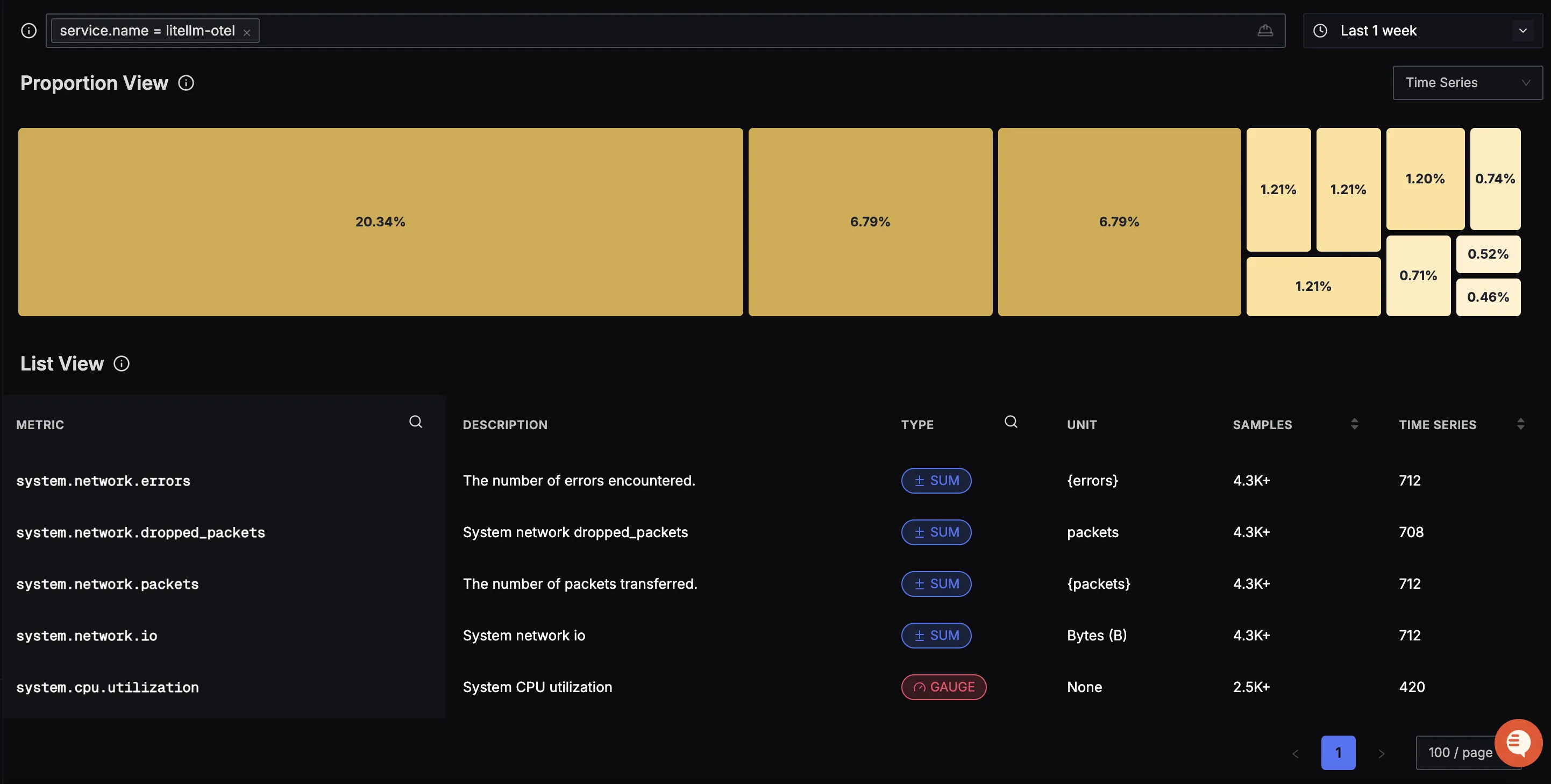LiteLLM Metrics View