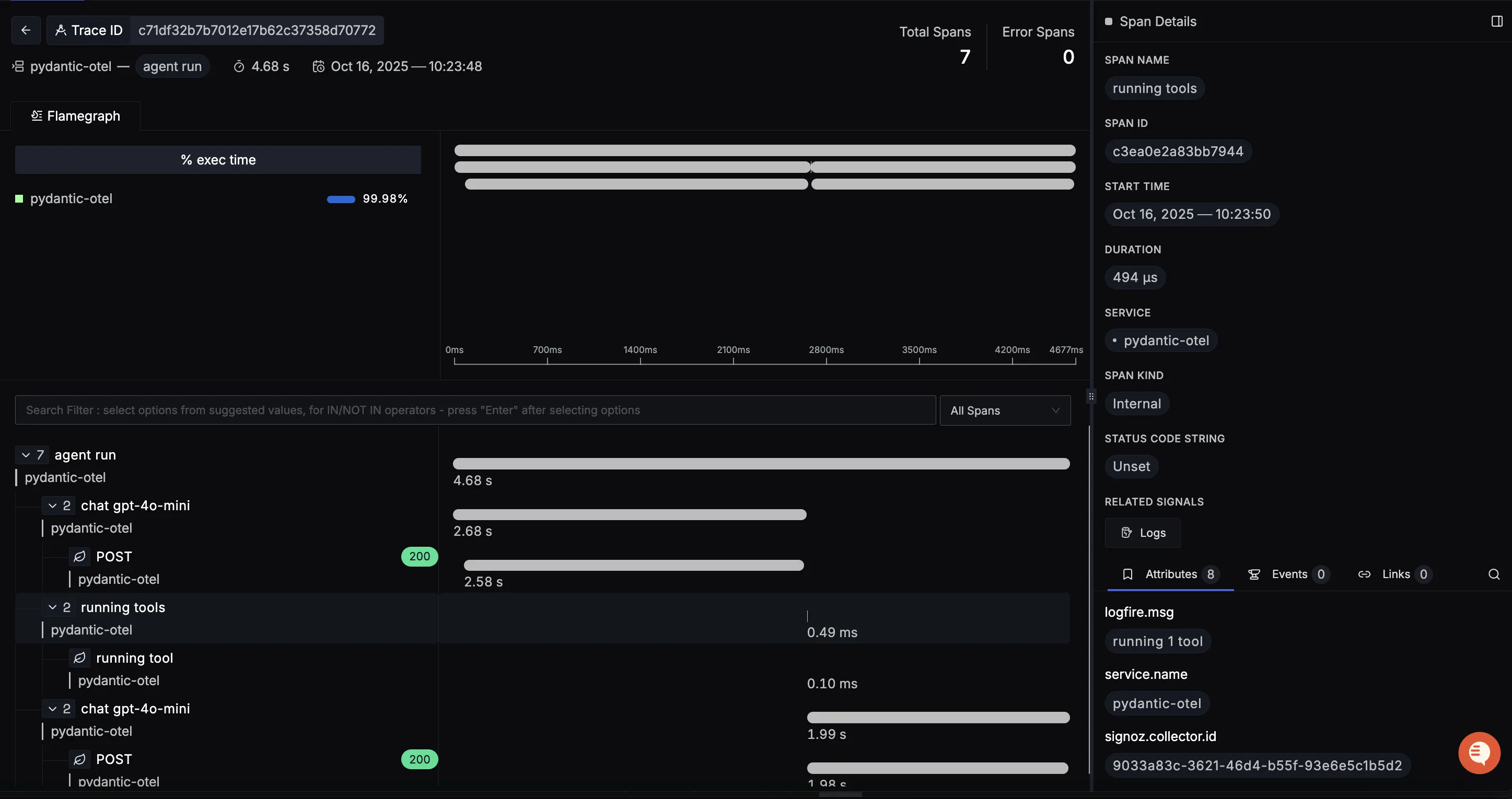 Pydantic Detailed Trace View