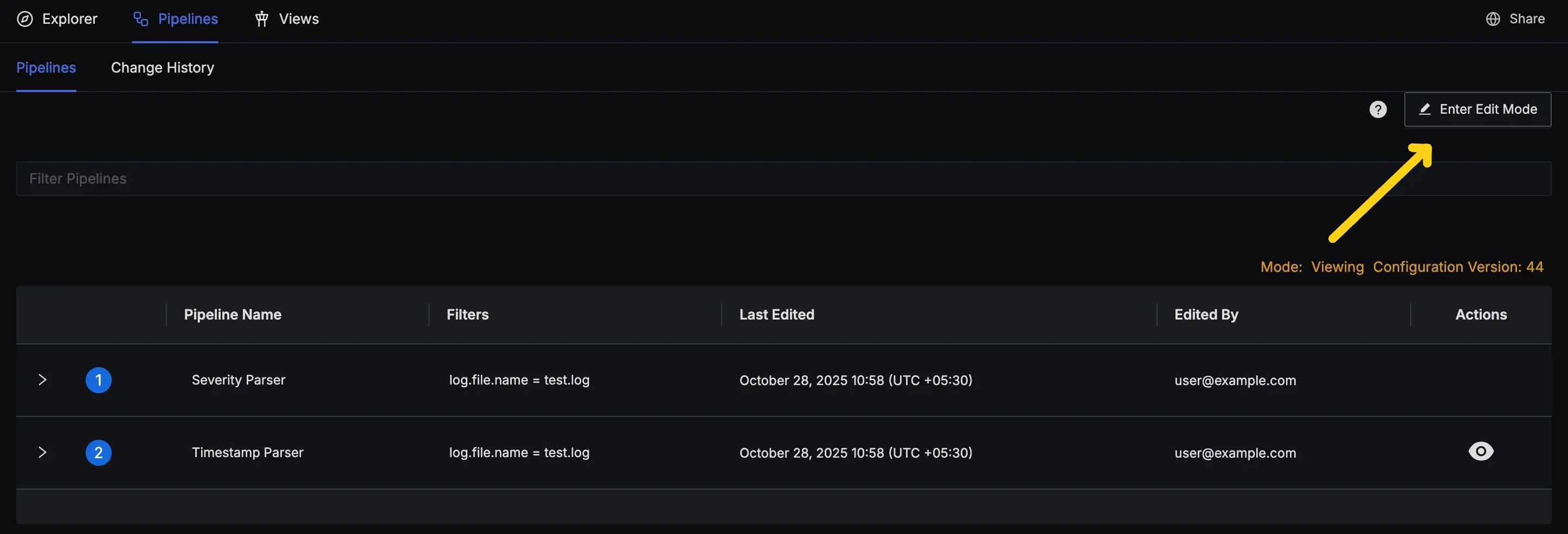 Enter Edit Mode button