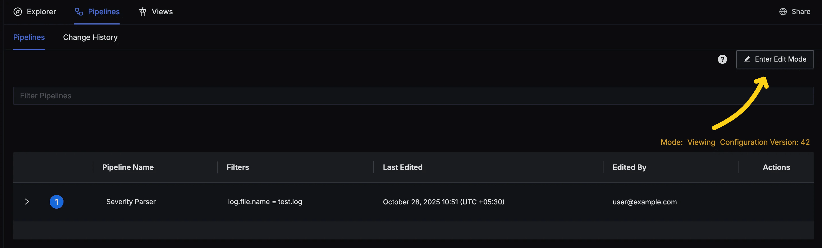 Enter Edit Mode button