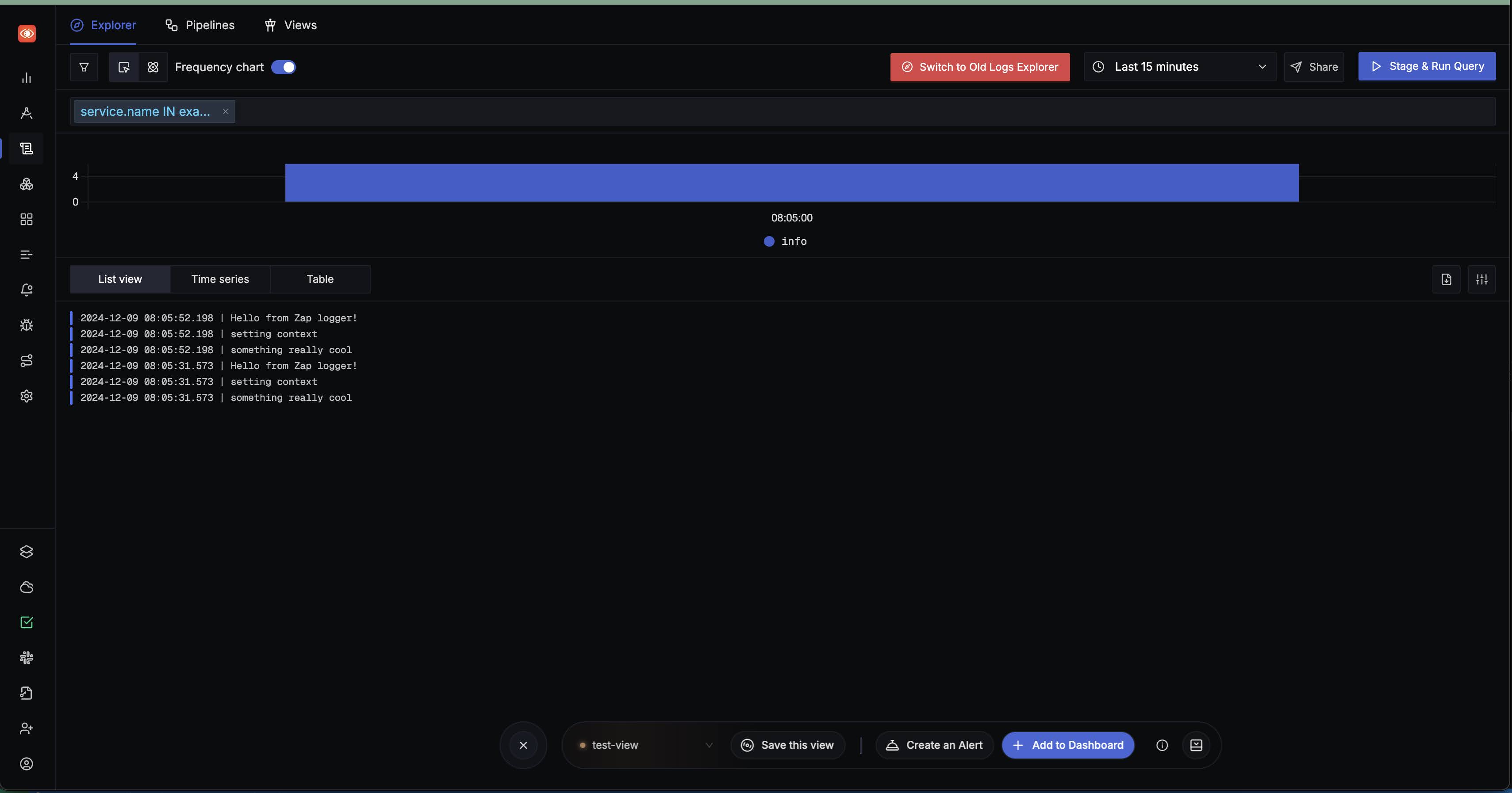 Send Zap logs to Signoz