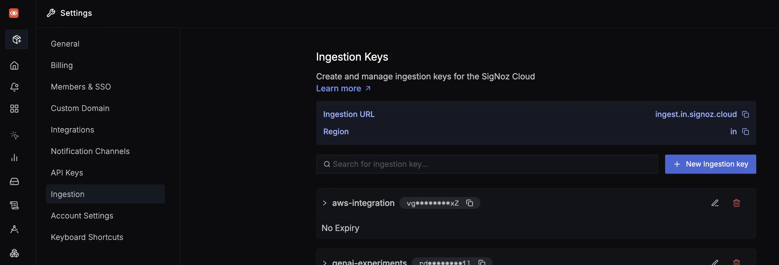 SigNoz Metrics Explorer