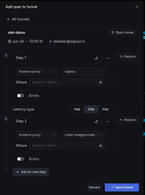 Update existing step