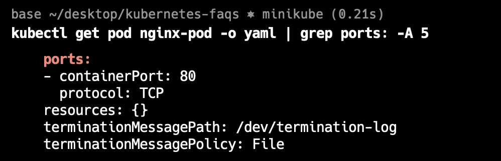 Ports information using YAML