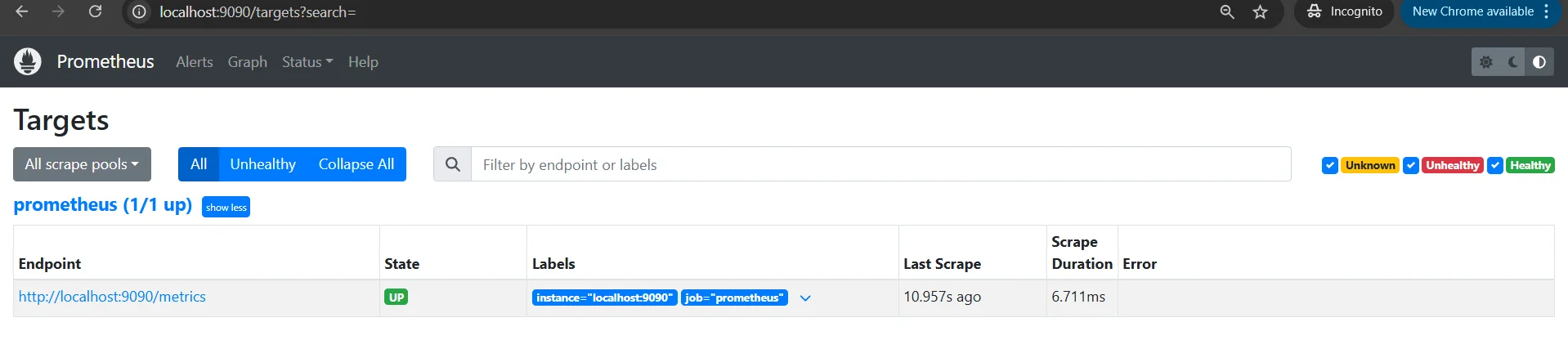 Accessing Prometheus UI