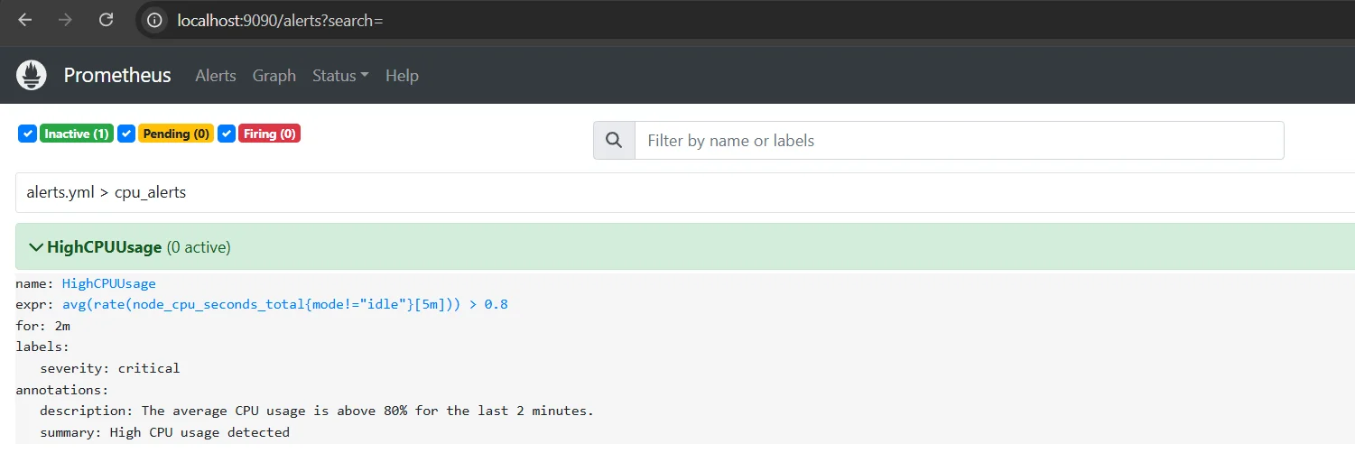 Setting Alerts in Prometheus