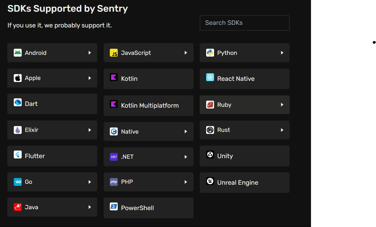 SKDs supported by sentry