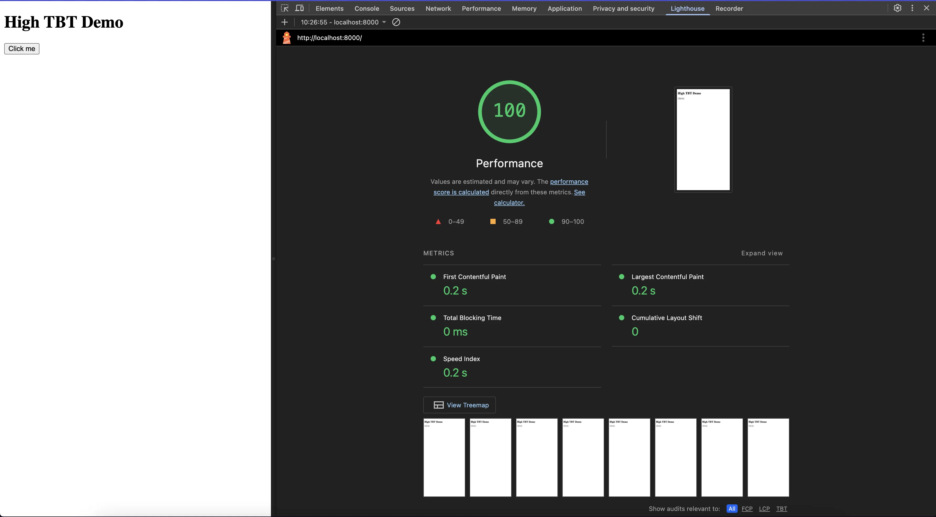 Improved TBT after splitting the java script tasks