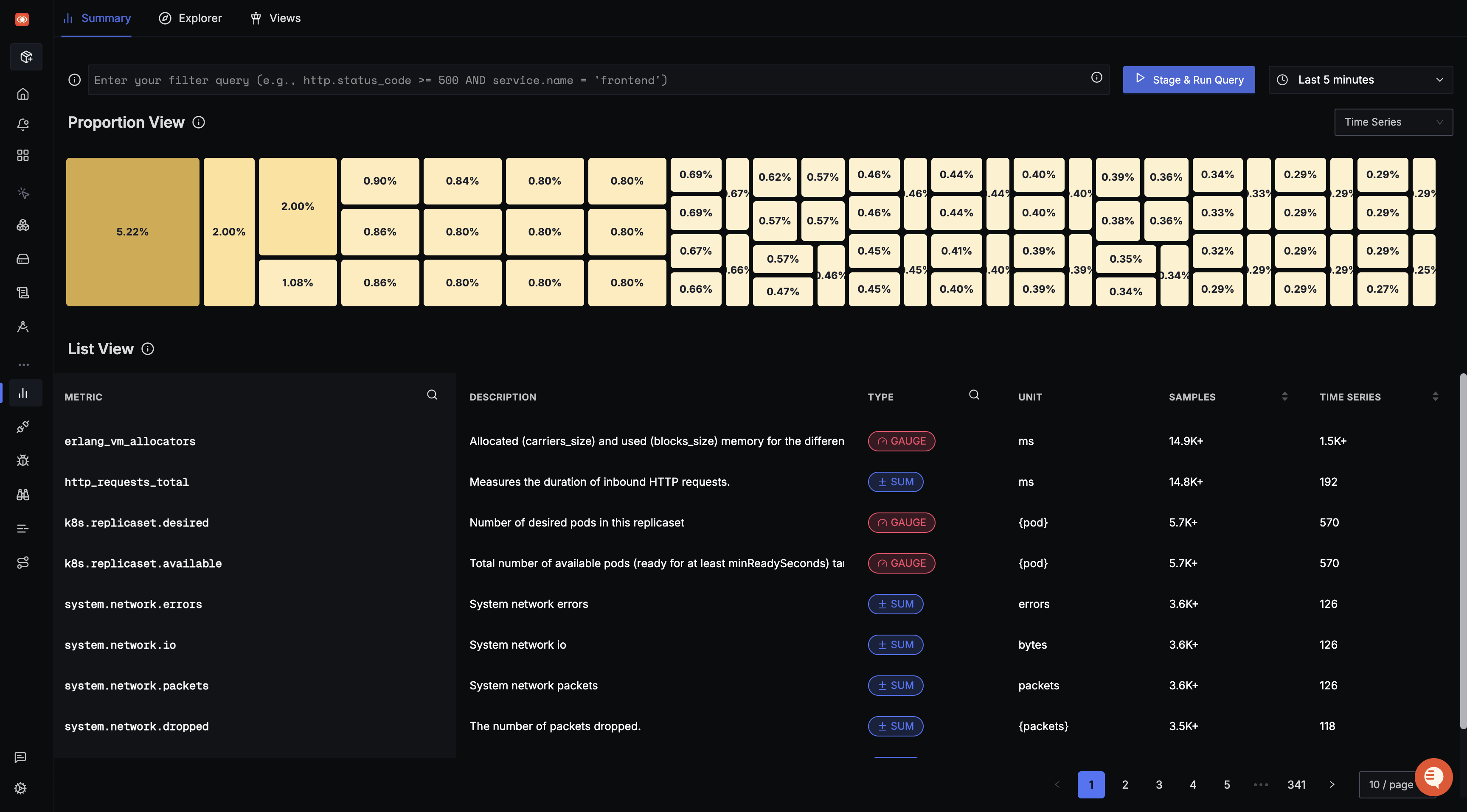 SigNoz Metrics Explorer